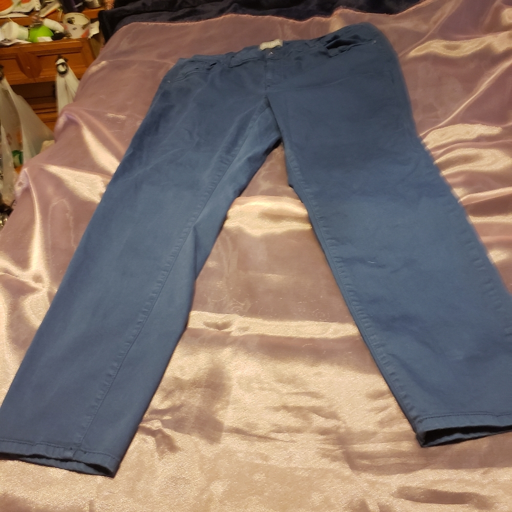 Falls Creek Size 18 Navy twill cotton pants EUC
